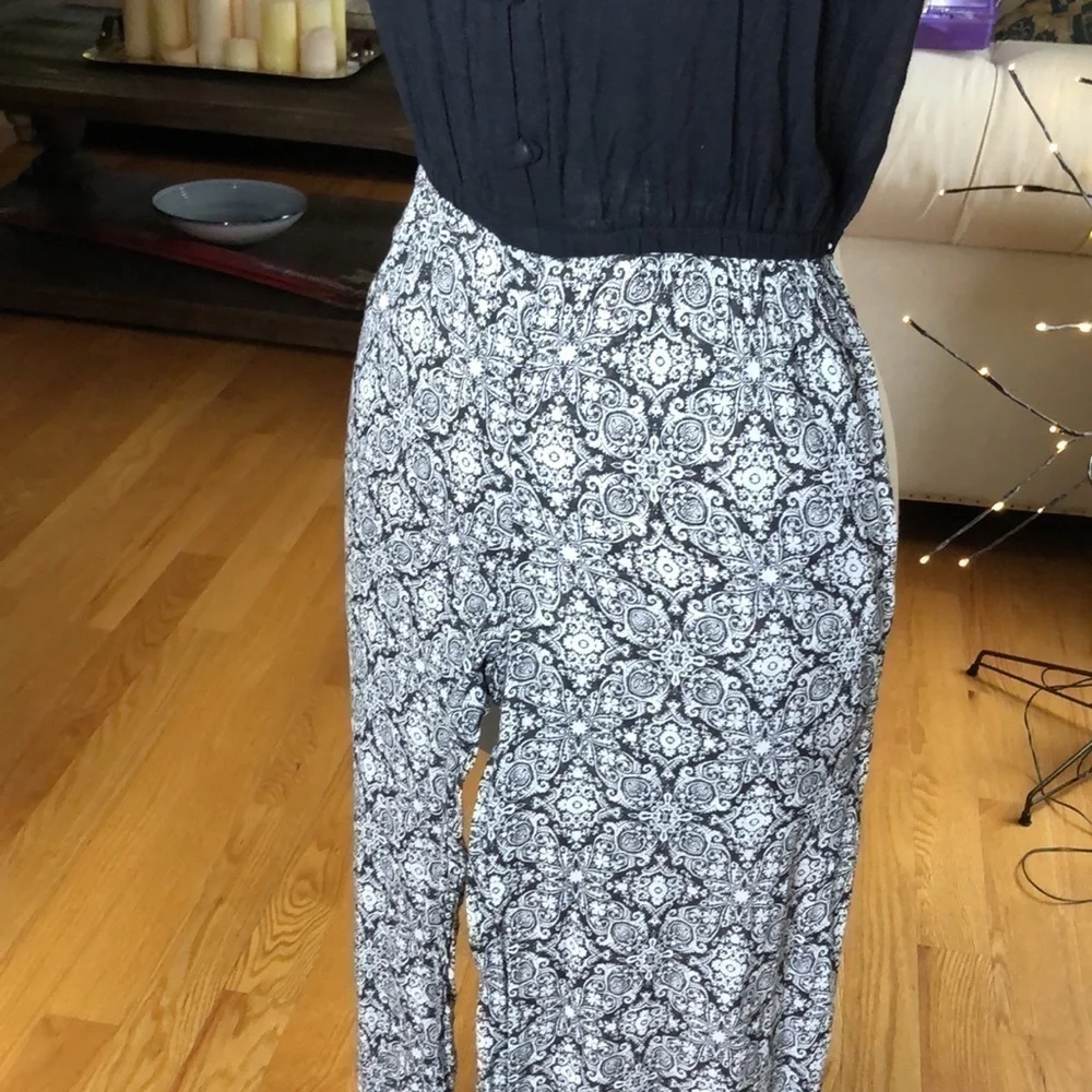 OndadeMar Coverup Jumpsuit Black White Medium